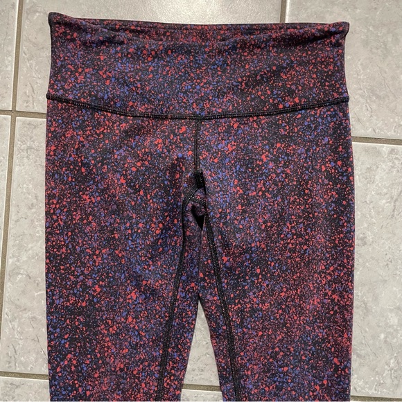 Lululemon Wunder Under Pant III Splatter Prep Red Sapphire Blue | Size 6 - Picture 3 of 12